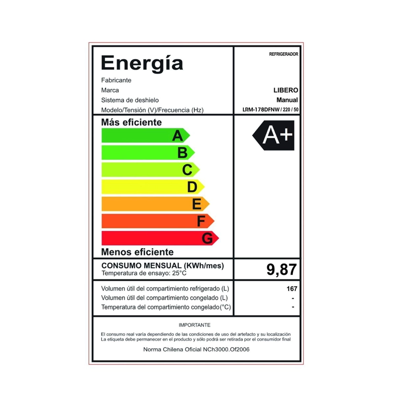 REFRIGERADOR FRIO DIRECTO 167 LTS LRM-178DFNW NEGRO - 11
