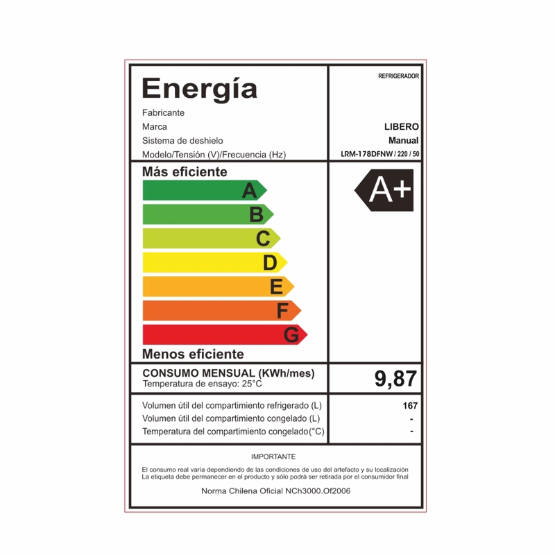 REFRIGERADOR FRIO DIRECTO 167 LTS LRM-178DFNW NEGRO - 4