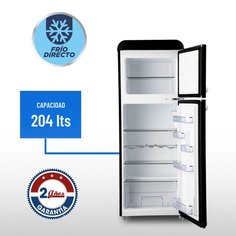 REFRIGERADOR RETRO FRIO DIRECTO 203 LTS LRT-210DFNR NEGRO - 7