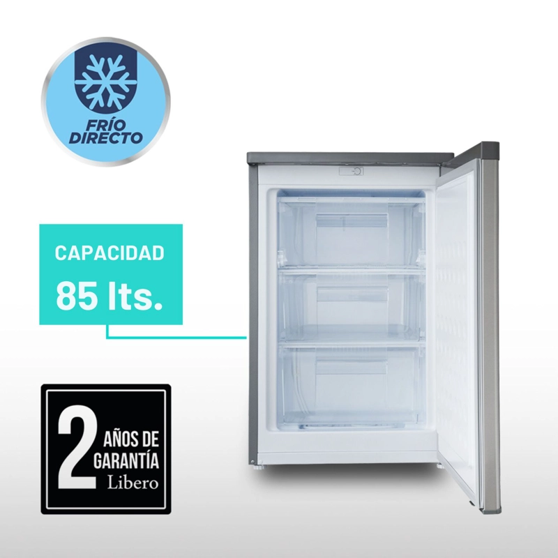 FREEZER VERTICAL FRIO DIRECTO 85 LTS LFV-100I INOX - 8