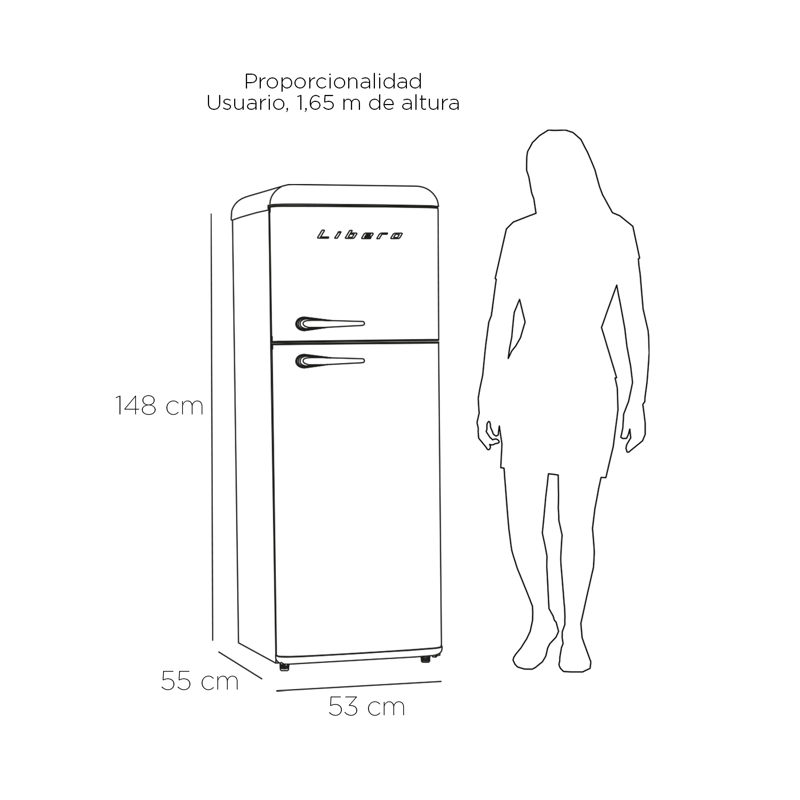 REFRIGERADOR RETRO FRIO DIRECTO 204 LTS LRT-210DFRR ROJO - 5