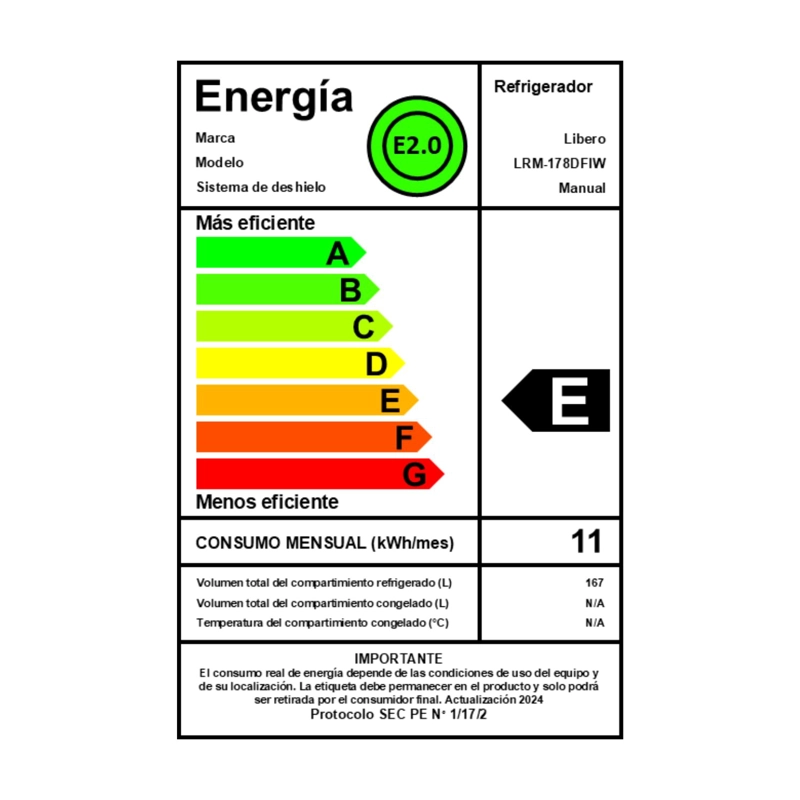 REFRIGERADOR FRIO DIRECTO 167 LTS LRM-178DFIW INOX - 4
