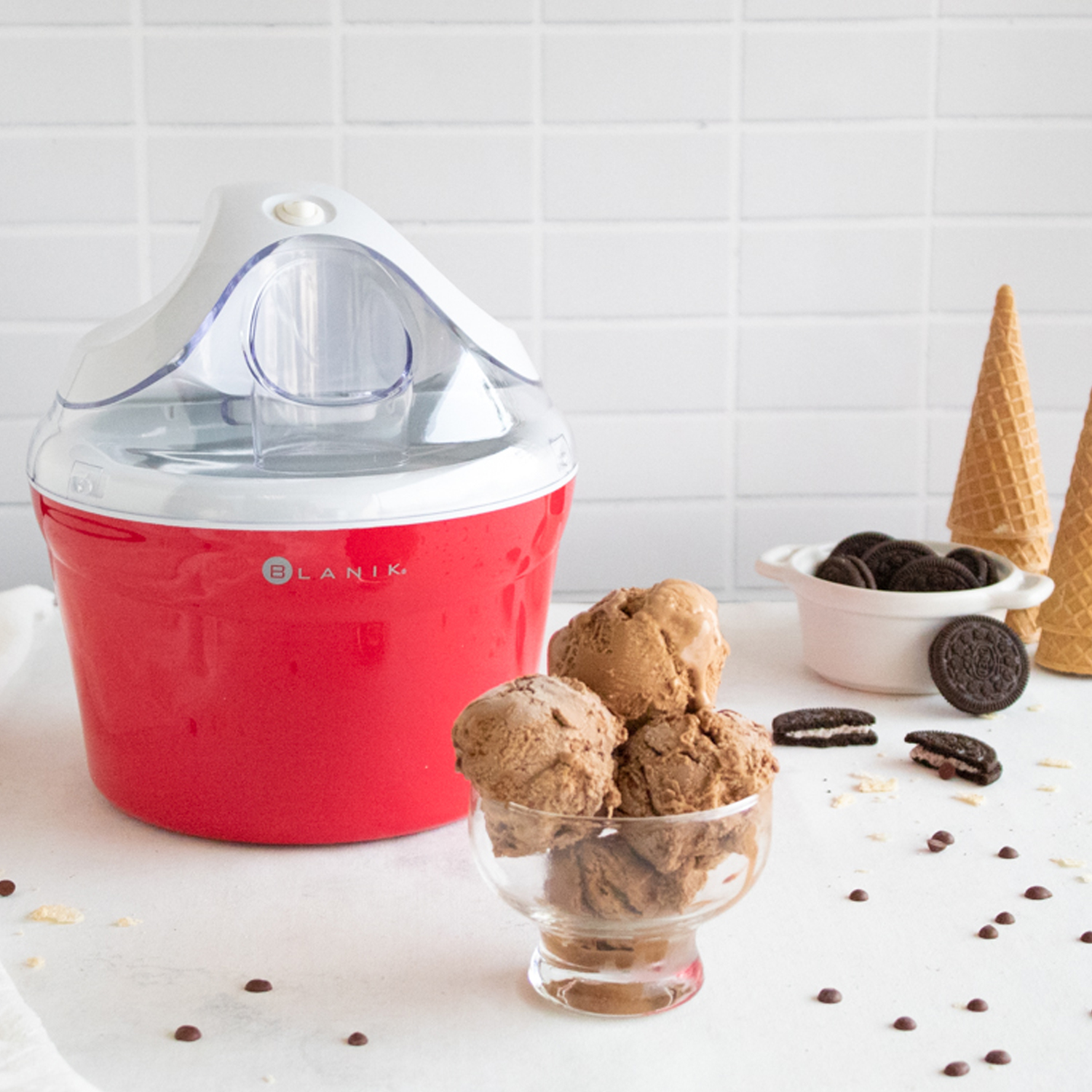 Máquina Helado Ice Cream Maker Roja - 3