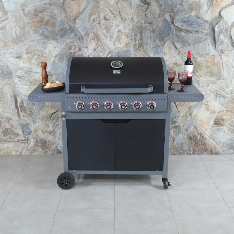 PARRILLA A GAS DARK HAWK 6 QUEMADORES BBQ GRILL - 8