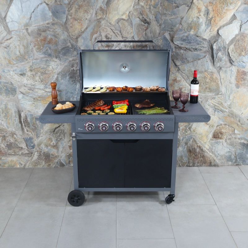 PARRILLA A GAS DARK HAWK 6 QUEMADORES BBQ GRILL - 9