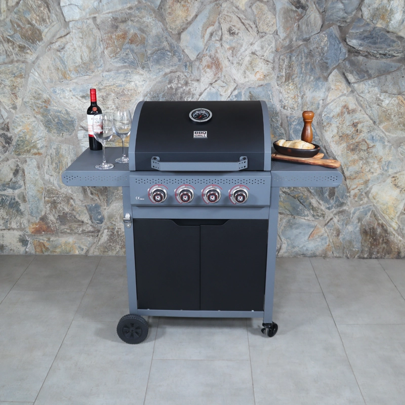 PARRILLA A GAS DARK HAWK 4 QUEMADORES BBQ GRILL - 8