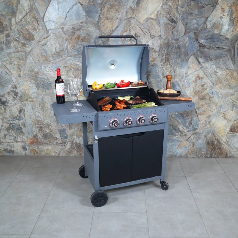 PARRILLA A GAS DARK HAWK 4 QUEMADORES BBQ GRILL - 9