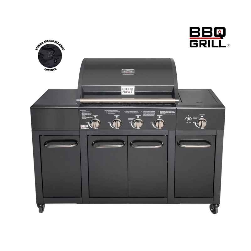 PARRILLA GAS BUFFALO BLACK 4+1 Q + FUNDA DE REGALO - 1