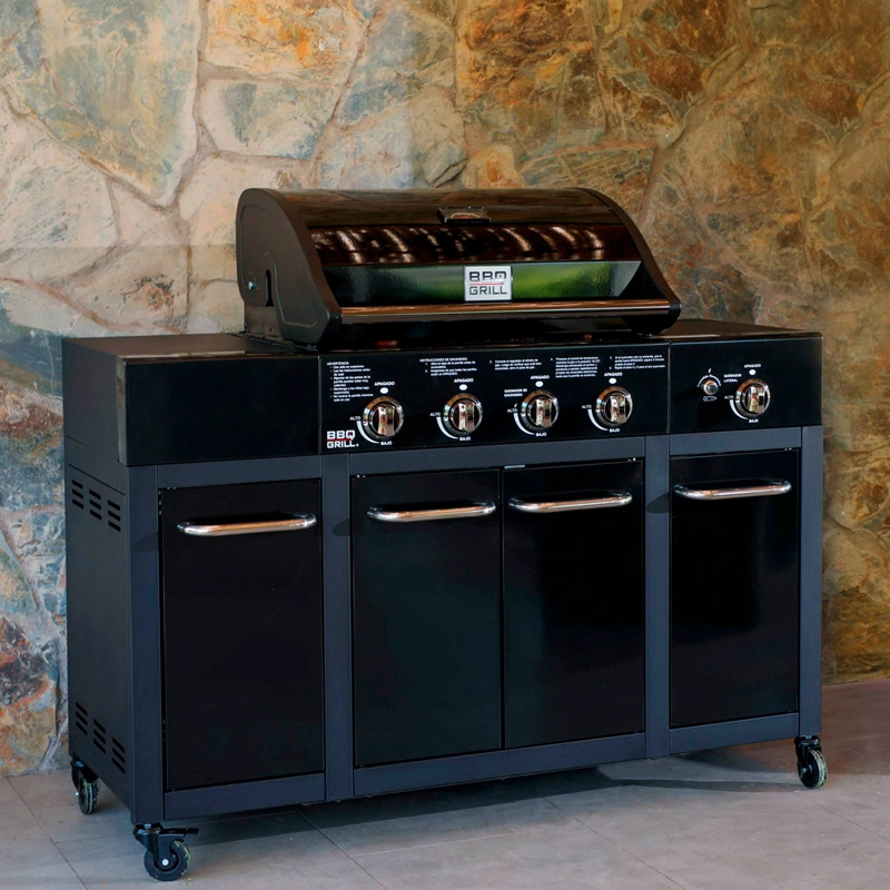 PARRILLA GAS BUFFALO BLACK 4+1 Q + FUNDA DE REGALO - 7