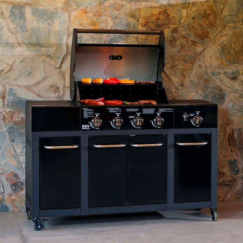PARRILLA GAS BUFFALO BLACK 4+1 Q + FUNDA DE REGALO - 8