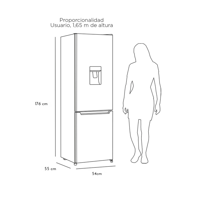 REFRIGERADOR BOTTOM FREEZER FRIO DIRECTO LRB-270SDNW NEGRO - 5
