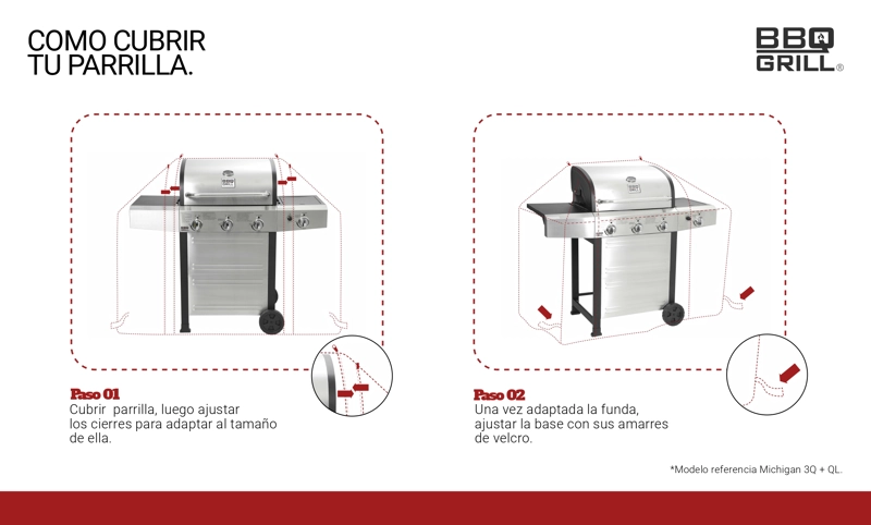 FUNDA AJUSTABLE DE 3 A 5 QUEMADORES BBQ GRILL - 3