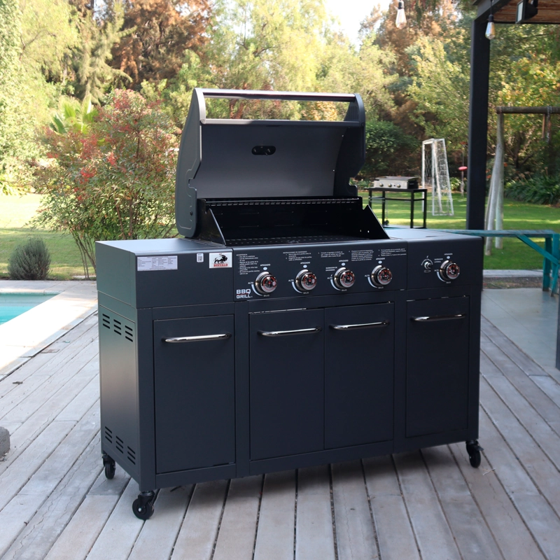 PARRILLA GAS BUFFALO GREY 4+1 Q + FUNDA DE REGALO - 4