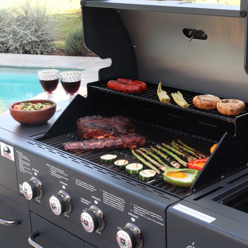 PARRILLA GAS BUFFALO GREY 4+1 Q + FUNDA DE REGALO - 6