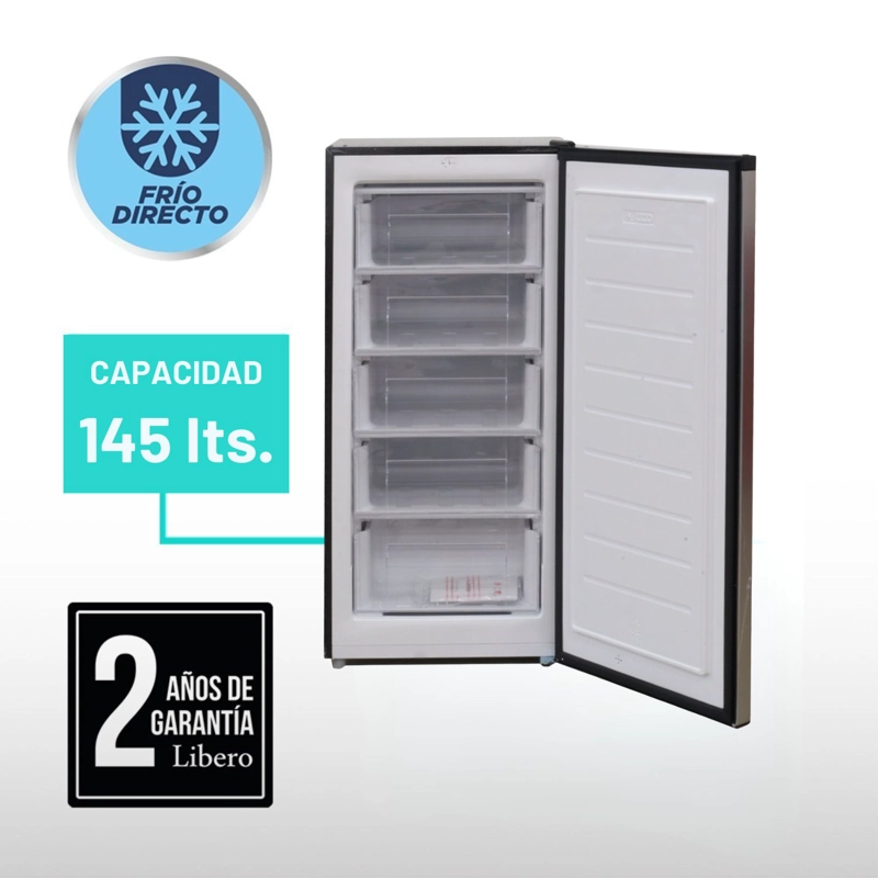 FREEZER VERTICAL FRIO DIRECTO 145 LTS LFV-150I INOX - 3