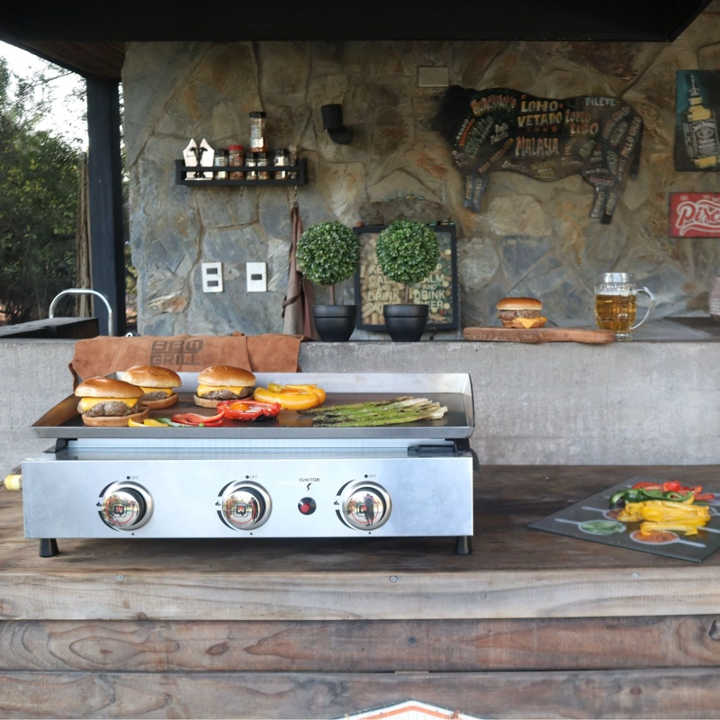 PLANCHA A GAS BBQ GRILL FLAT TOP GRILL 3Q - 2