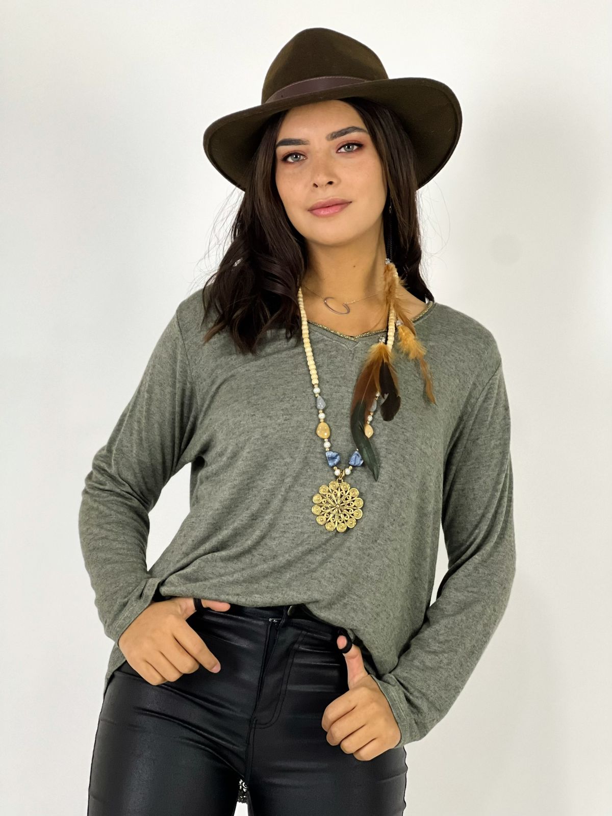 POLERA ALGODÓN DETALLE TEJIDO EN ESPALDA - 2