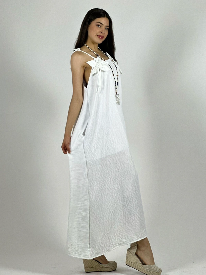 VESTIDO FLOR TELA CEY BEIGE - 3