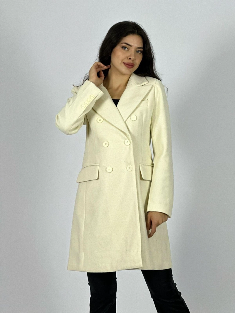 ABRIGO LARGO DE PAÑO 6 BOTONES BEIGE - 2
