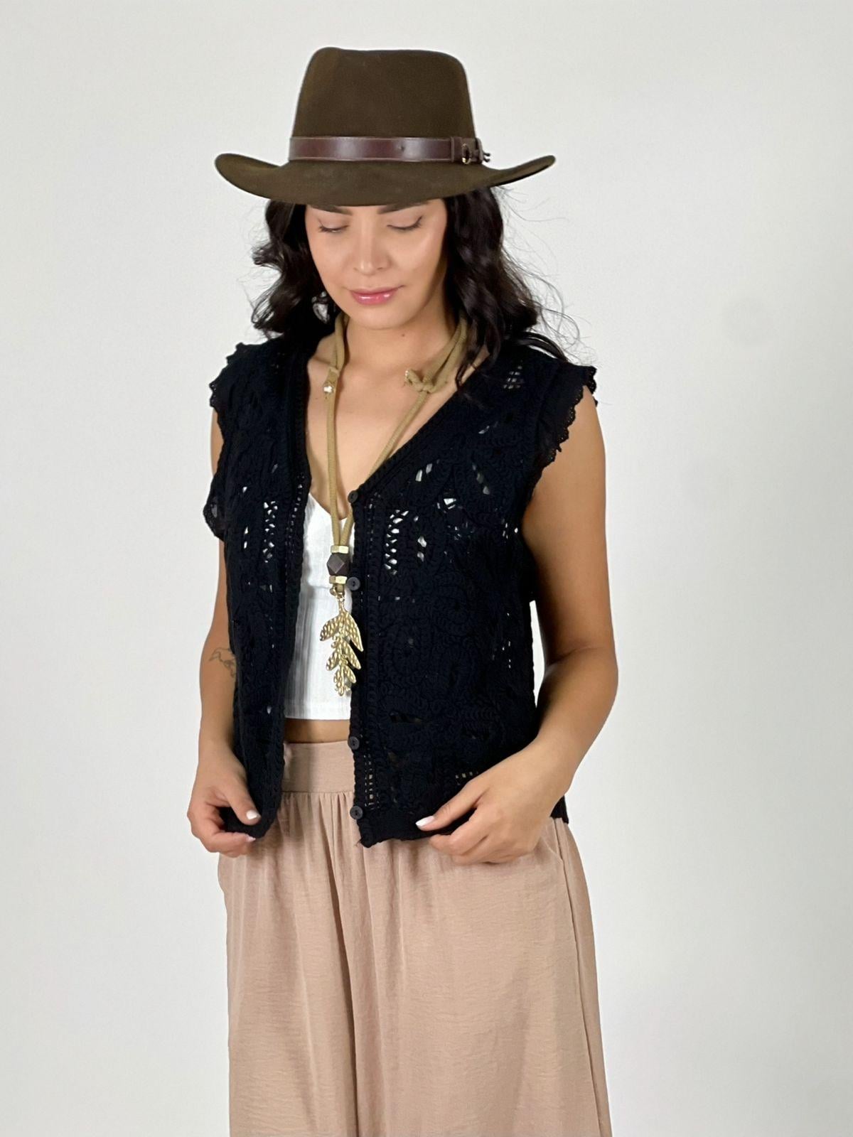TEJIDO CROCHET ABOTONADO - BEIGE - 2