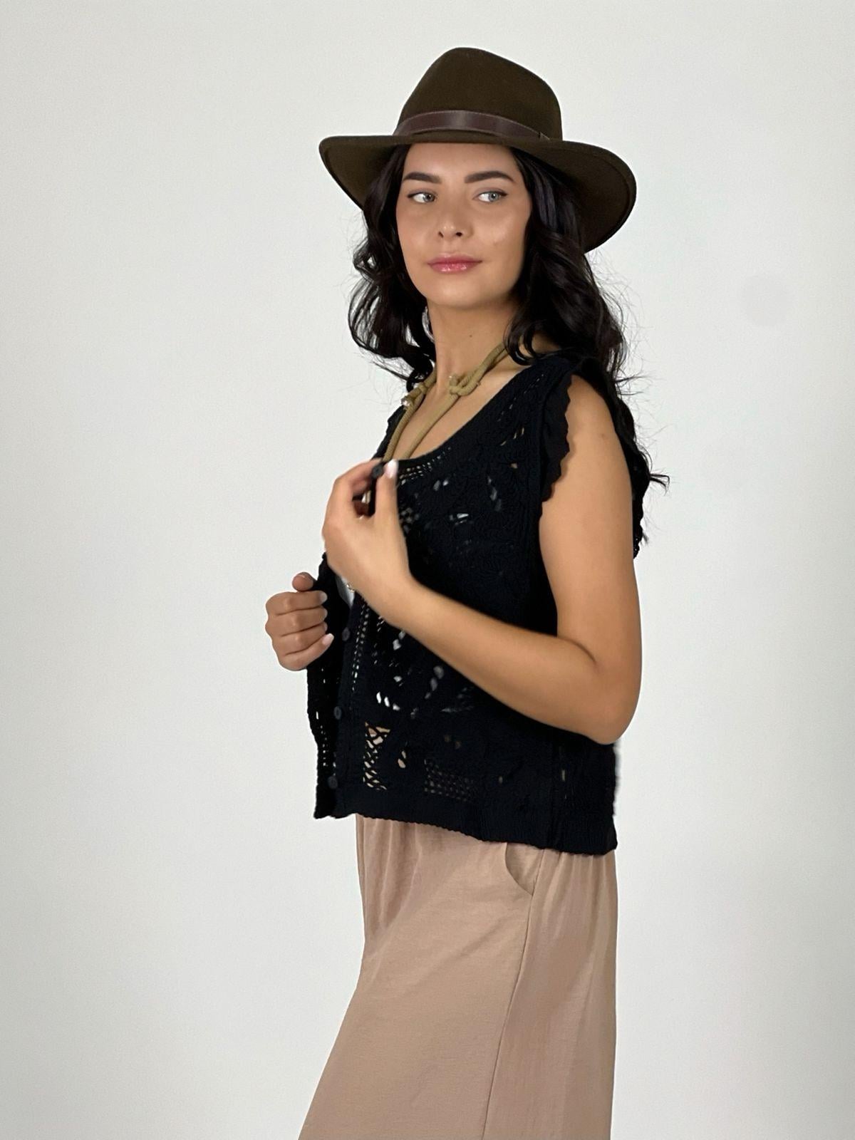 TEJIDO CROCHET ABOTONADO - BEIGE - 3