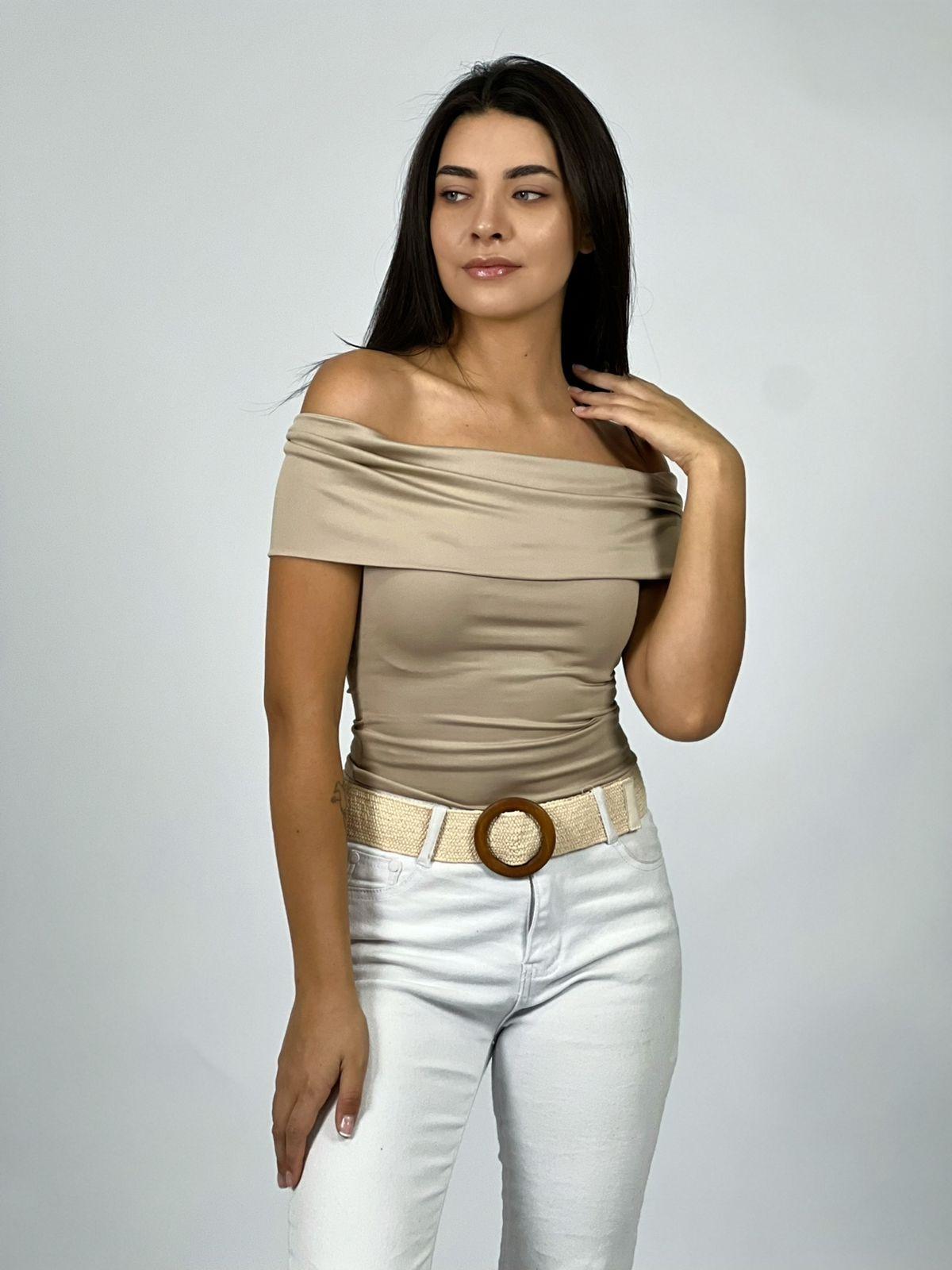 POLERA ALGODÓN MUJER ENIGMÁTICA ELASTICADA HOMBROS CAÍDOS - 2