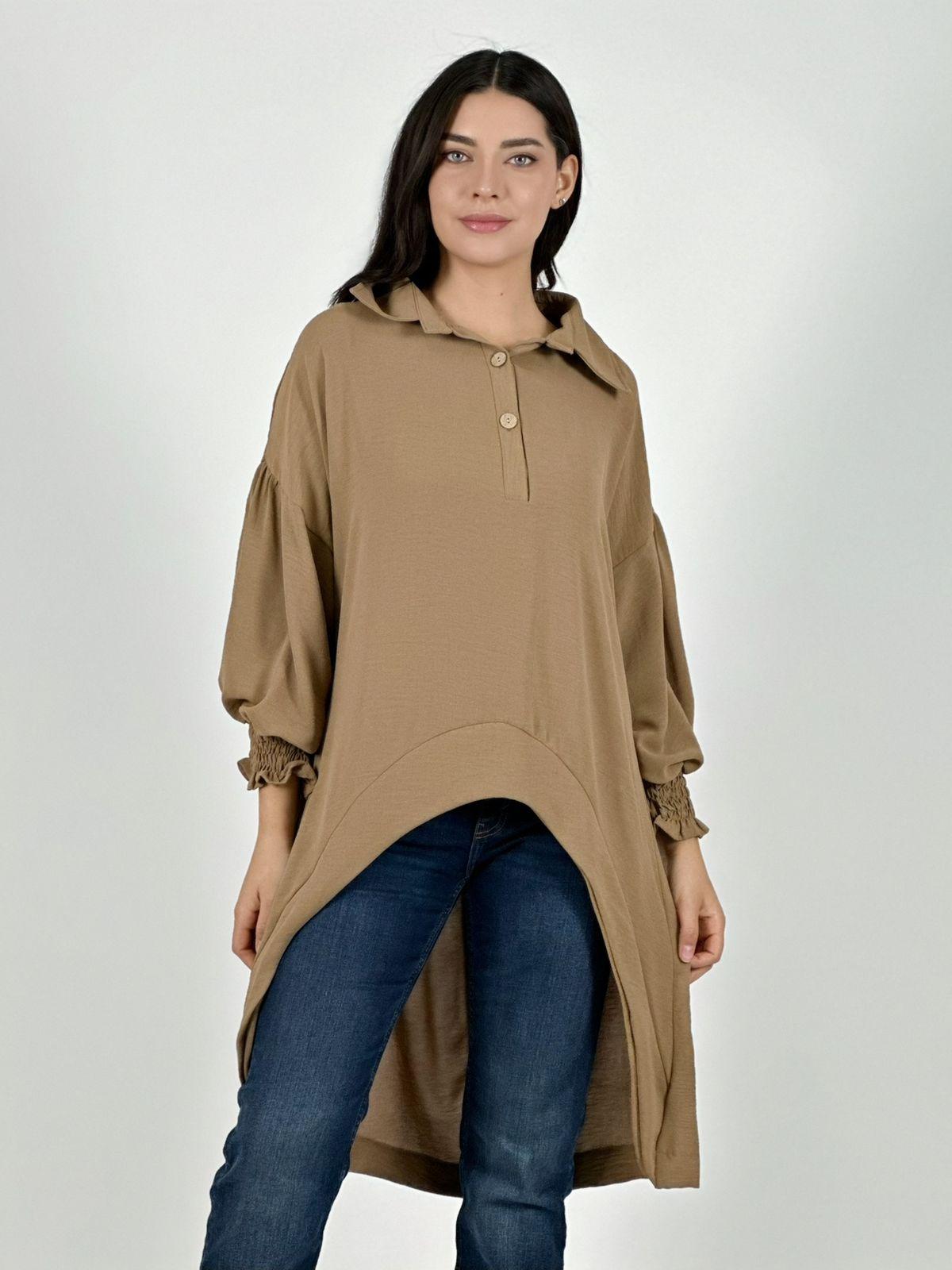 BLUSON CAMISERO TELA CEY CON BOTONES VERDE - 2