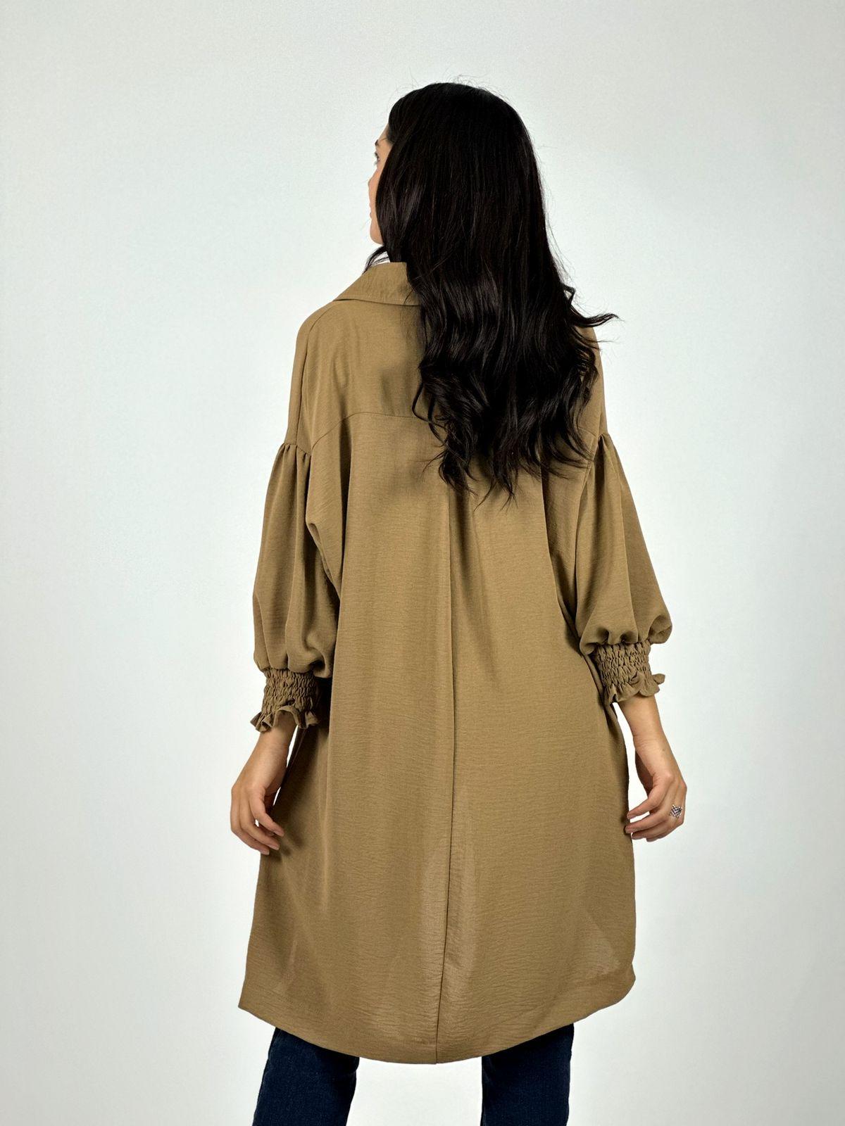 BLUSON CAMISERO TELA CEY CON BOTONES VERDE - 4