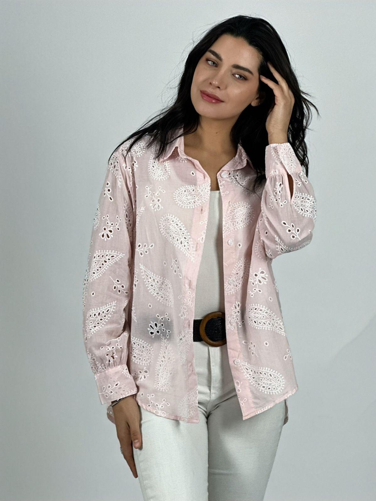 BLUSA BORDADO ESTILO BRODERI CELESTE - 2