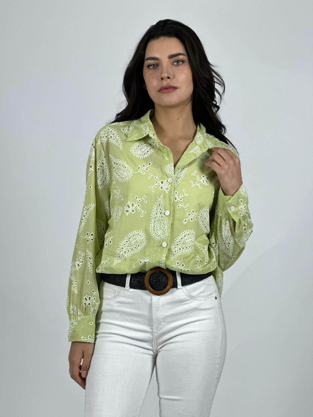 BLUSA BORDADO ESTILO BRODERI CELESTE - 2
