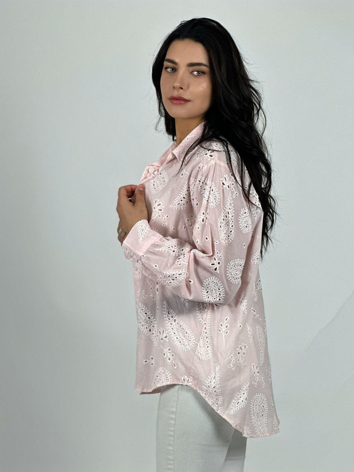 BLUSA BORDADO ESTILO BRODERI CELESTE - 3