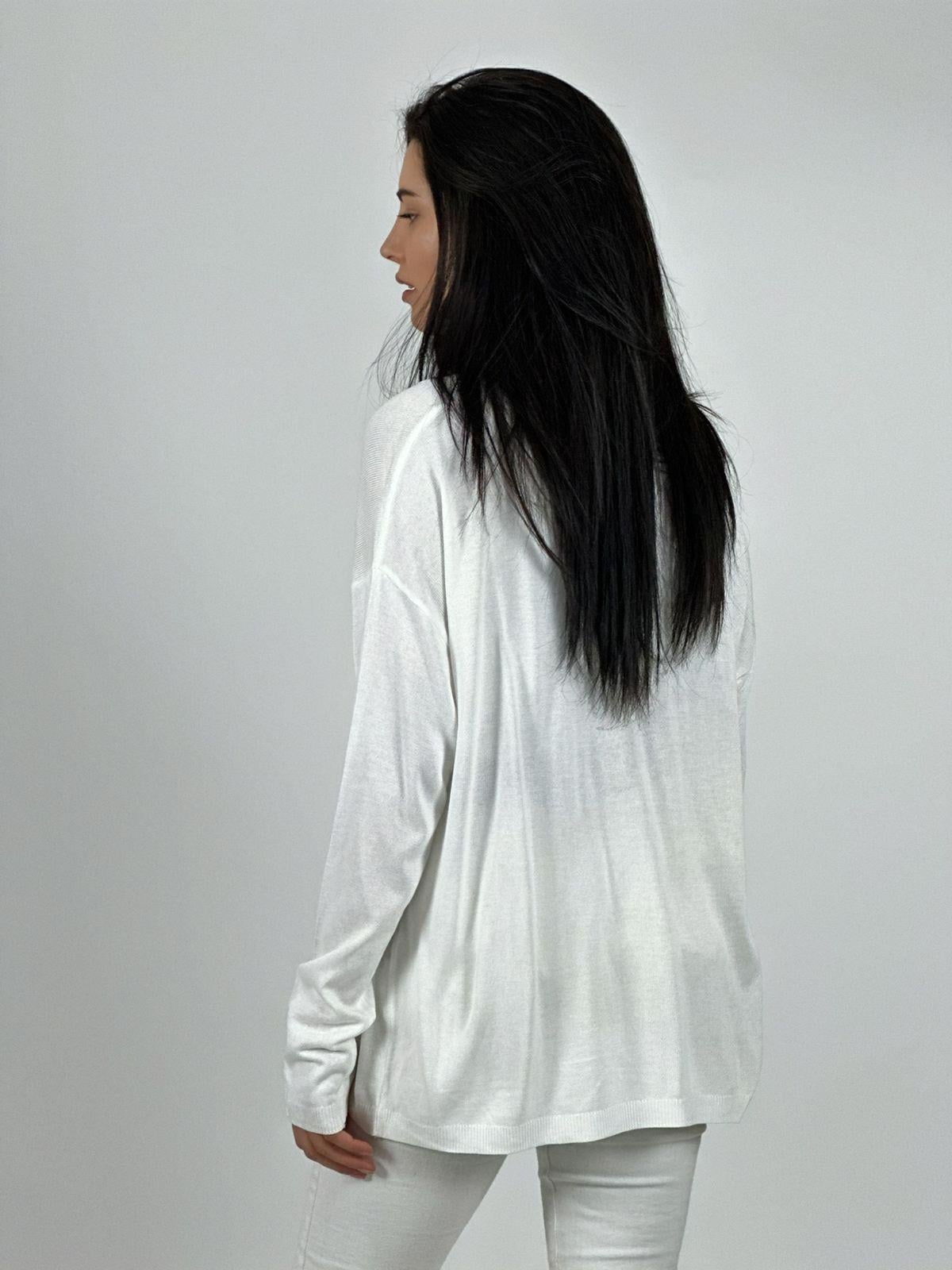 SWEATER HILO DISEÑO OSO CON BRILLO BLANCO - 3