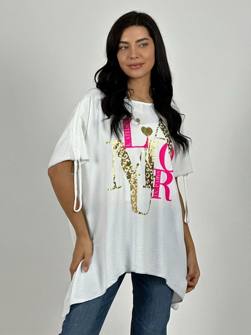 POLERA CASUAL CREPE  DISEÑO PRINT AMOUR - 1