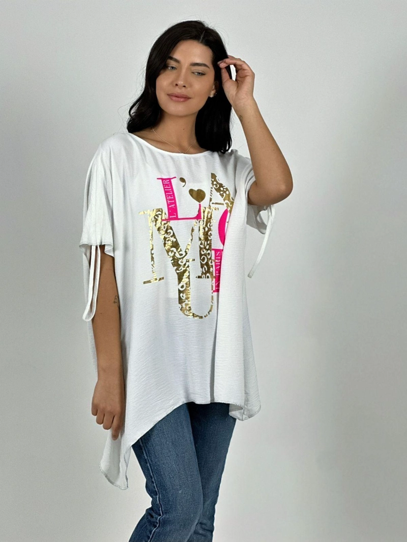 POLERA CASUAL CREPE  DISEÑO PRINT AMOUR - 2