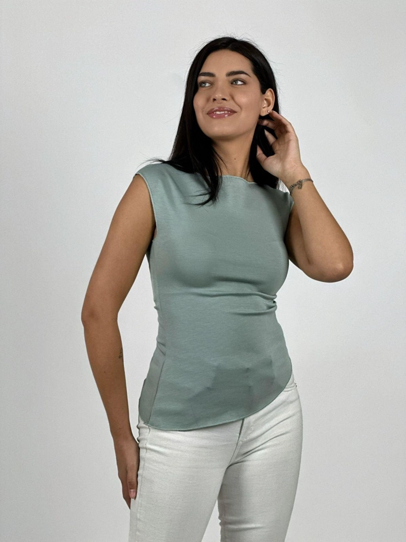 POLERA ELASTICADA ASIMETRICA ROSADO - 2