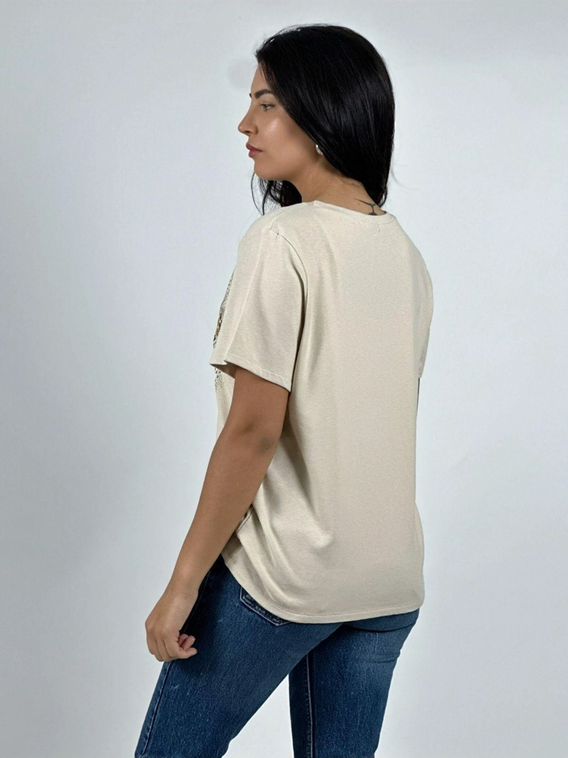 POLERA ALGODON CORAZONES PRINT BEIGE - 3