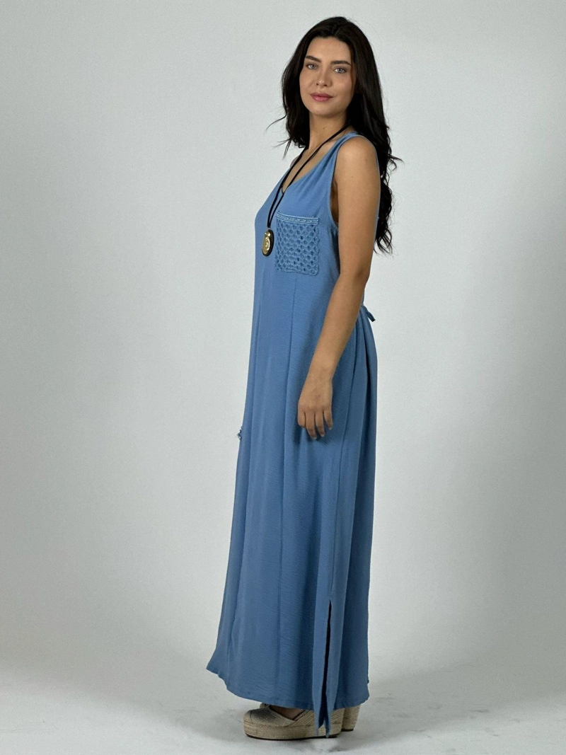 VESTIDO CREPE   ESTRELLA BRILLANTE BEIGE - 2