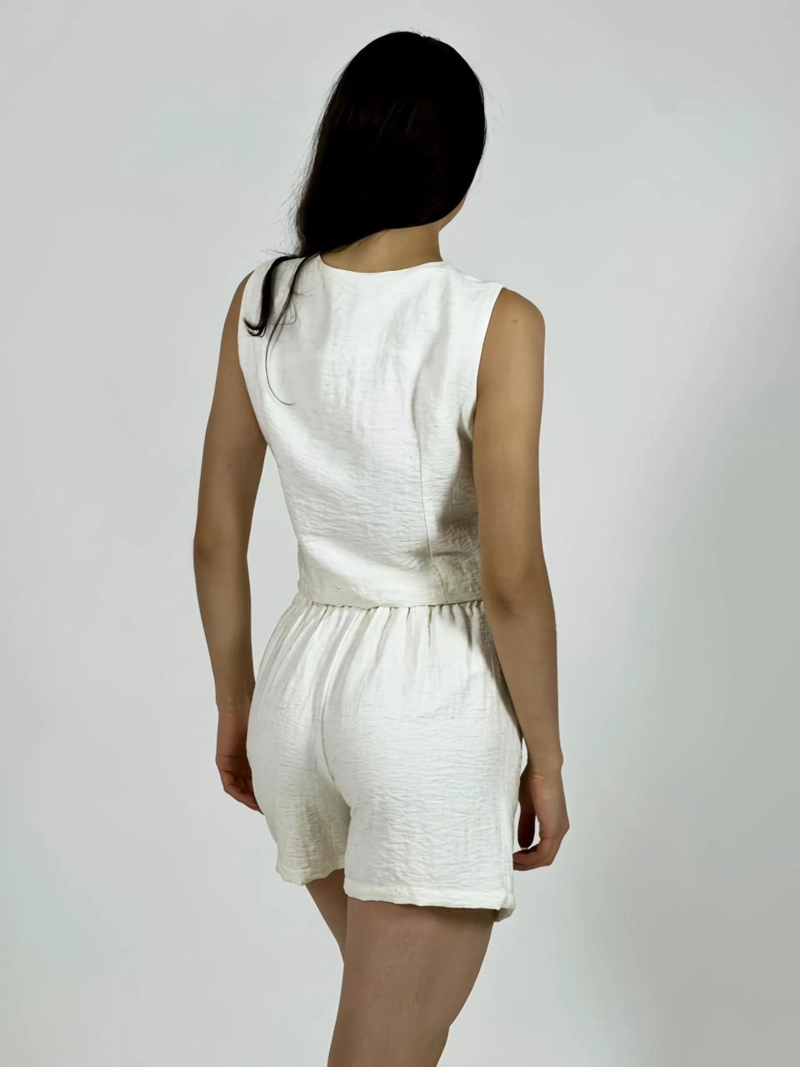 CONJUNTO CEY GILLETE Y SHORT BEIGE - 4
