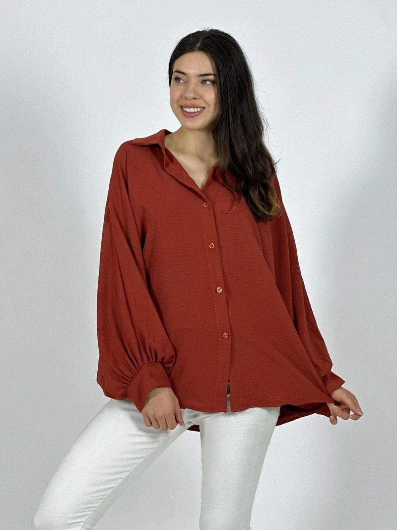 BLUSA ITALIANA CEY MANGA GLOBO BEIGE - 2
