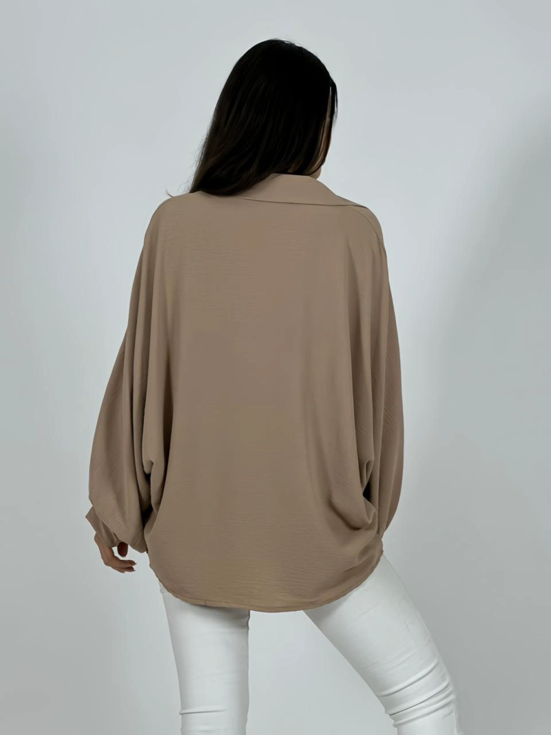BLUSA ITALIANA CEY MANGA GLOBO BEIGE - 3