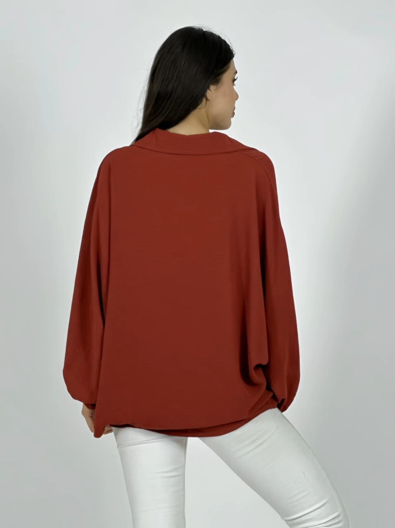 BLUSA ITALIANA CEY MANGA GLOBO BEIGE - 3