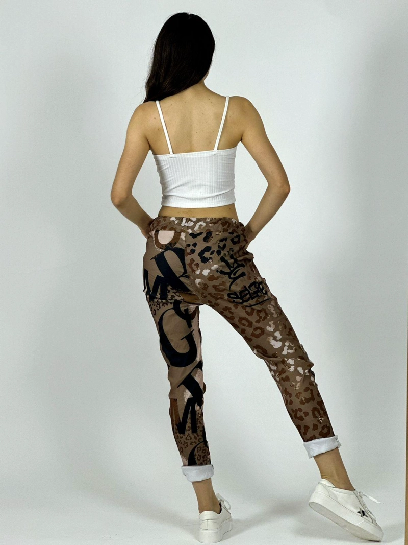JOGGER ITALIANO PRINT GRAFITI SELFIE BEIGE - 2