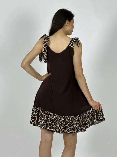 MINI VESTIDO LYCRA DUPONT TOQUES PRINT BEIGE - 3