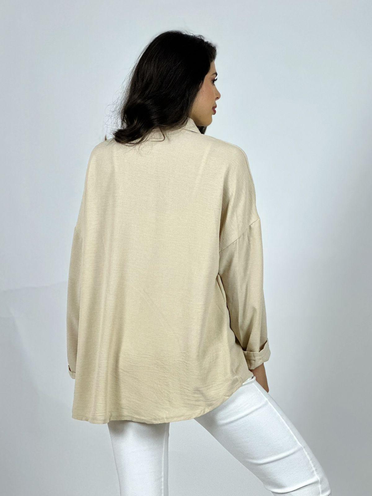 BLUSA FLORES BORDADAS CAFE - 3