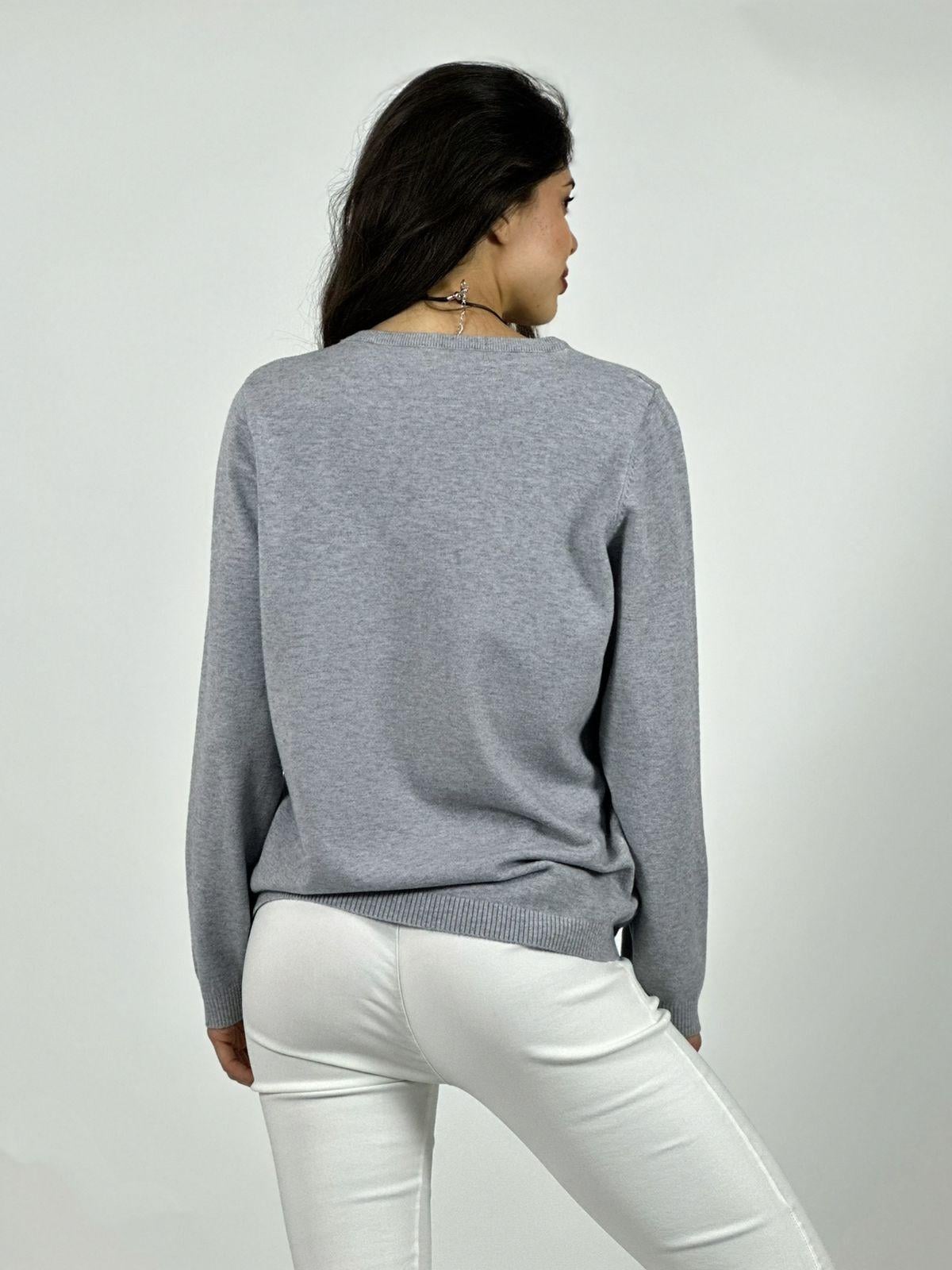 SWEATER SPANDEX FLORES Y DIAMANTES NEGRO - 3