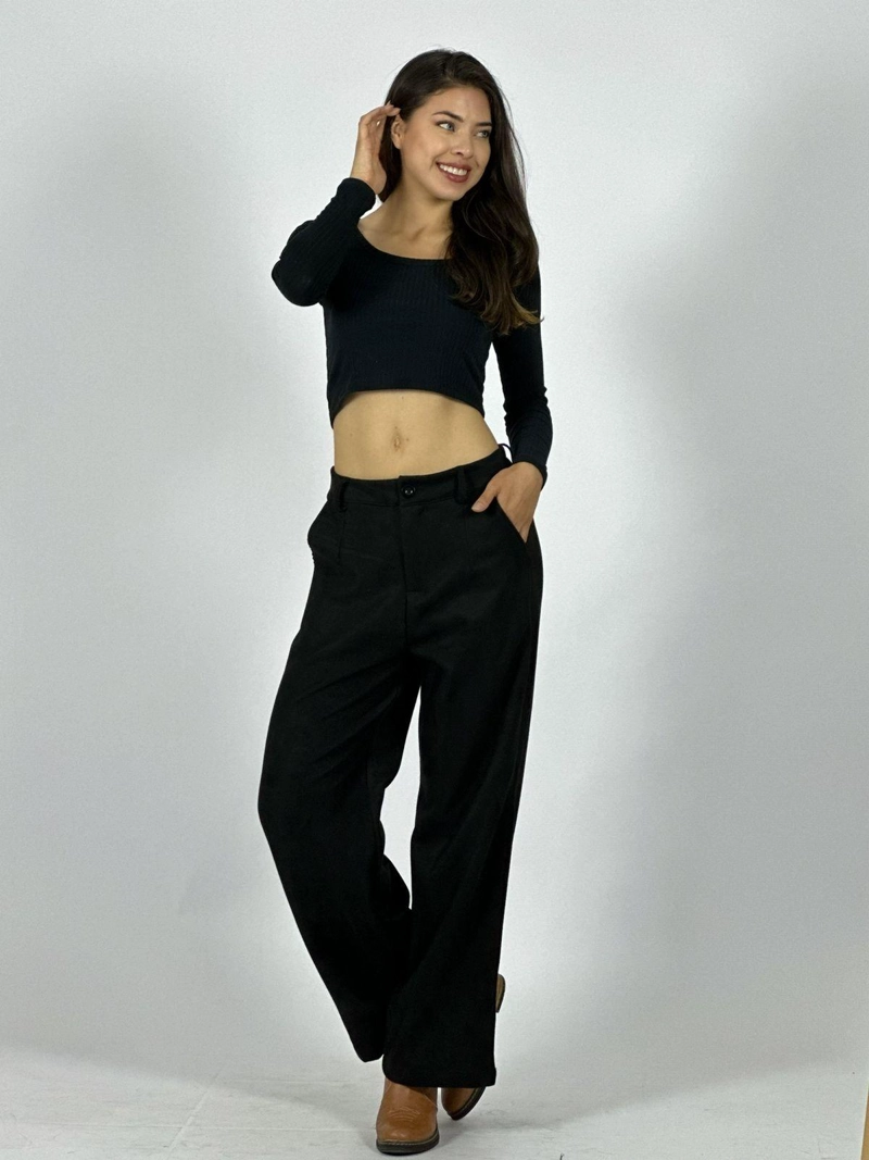 PANTALON SASTRERO GAMUZA BURDEO - 1