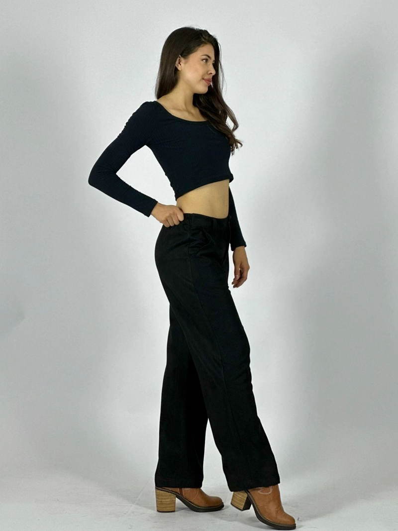 PANTALON SASTRERO GAMUZA BURDEO - 2