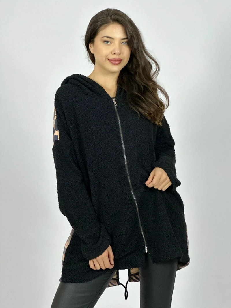 CHAQUETA CHIPORRO CON CAPUCHA CAMEL - 1