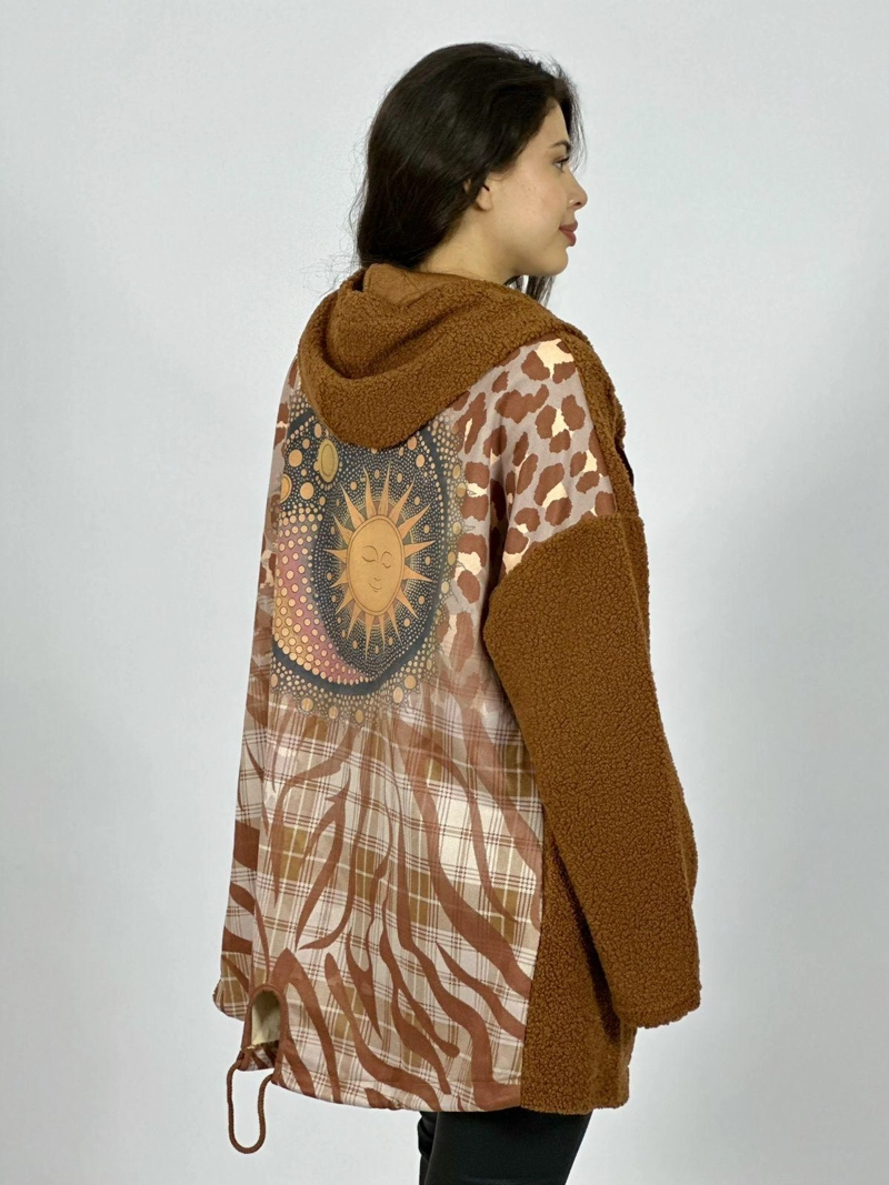 CHAQUETA CHIPORRO CON CAPUCHA CAMEL - 4