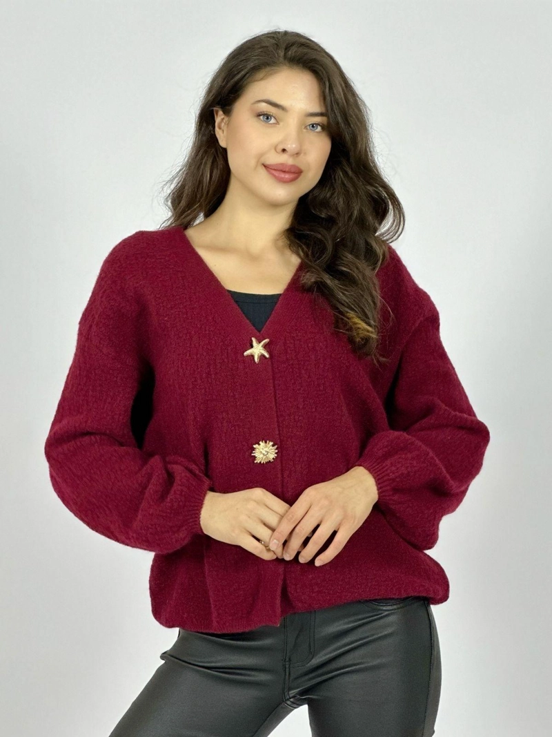 SWEATER LANA BOTONES CARACOLAS Y ESTRELLAS NEGRO - 1